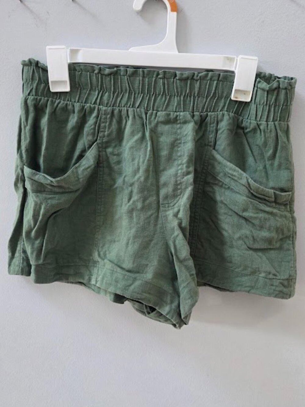 A New Day Green Linen Shorts Size M
